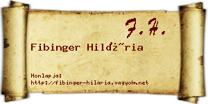 Fibinger Hilária névjegykártya